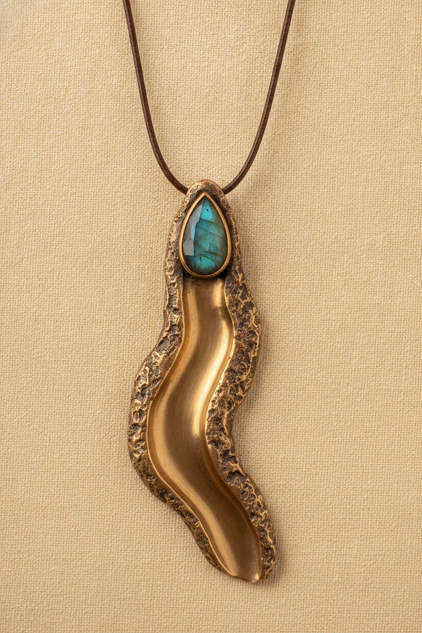Nehir Kolye — labradorit ve bronz